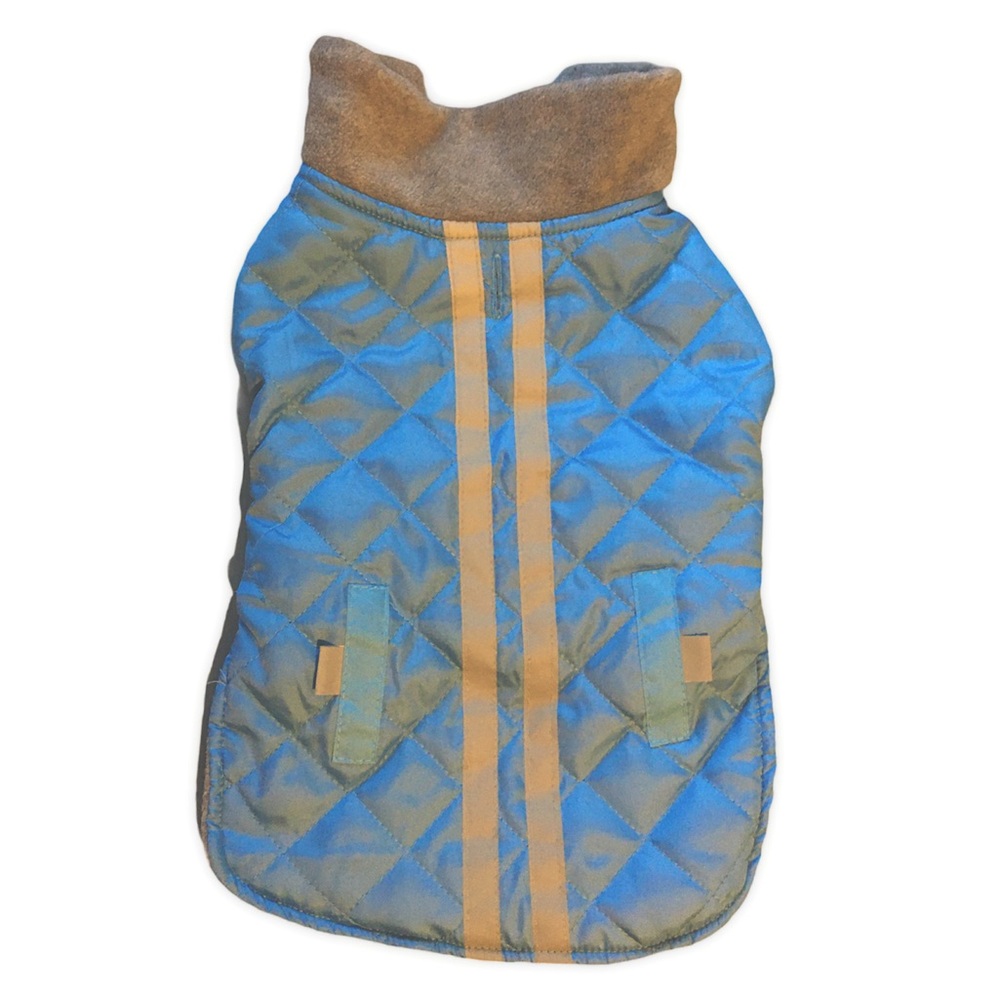 Grreat Choice Blue quilted coat with reflective stripe